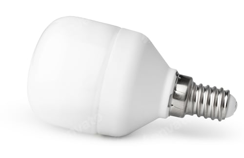Preview: One light bulb isolated on white background