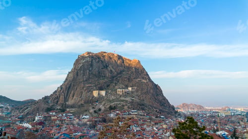Preview: Afyon Castle and Afyon City view from Hidirlik Hill - Karahisar Castle