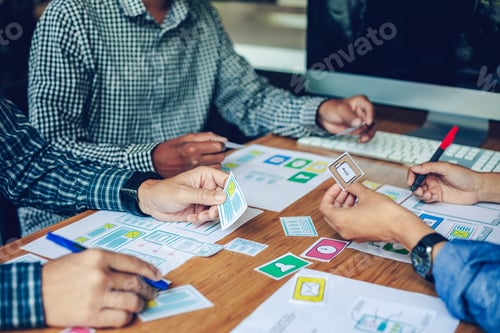 Preview: Team designers website and application meeting and planning