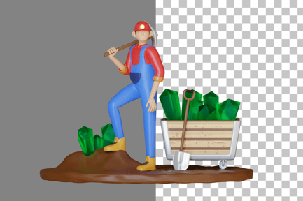 Preview: Male Miner 3D Illustration