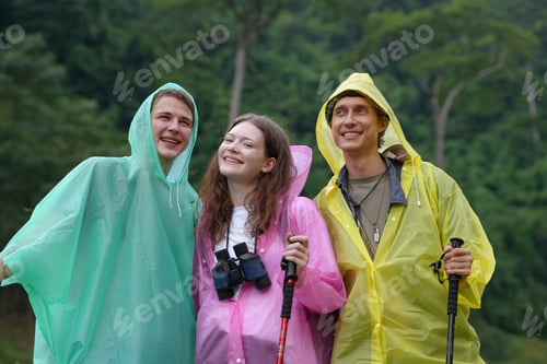 Preview: Travel Adventures, Young people Hiking On Mountain And Enjoys Nature outdoor