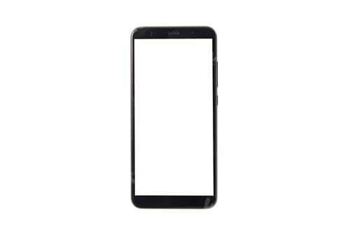 Preview: mock up mobile phone isolated on white background. Mockup top view. white screen