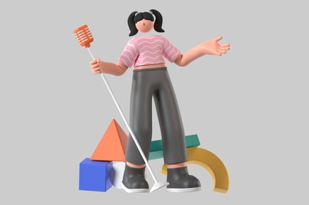 Preview: Stylized Singer with Microphone