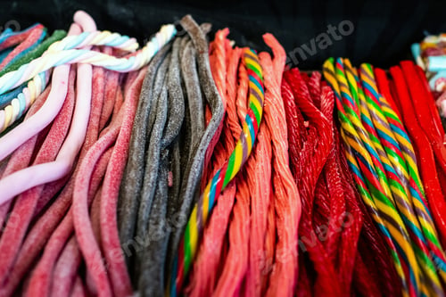 Preview: Colorful candies with elongated shapes