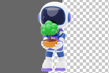 Preview: Astronaut Planting a Tree on Another Planet 3D Illustration