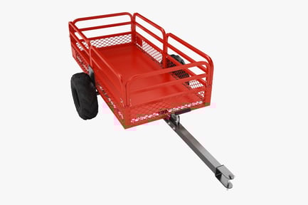 Preview: Red Heavy Duty Steel Dump Trailer Cart