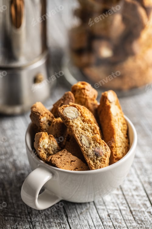Preview: Sweet italian cantuccini cookies. Almonds biscuits.