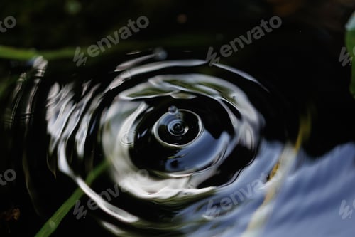 Preview: Of swirl water circle with reflecting surface