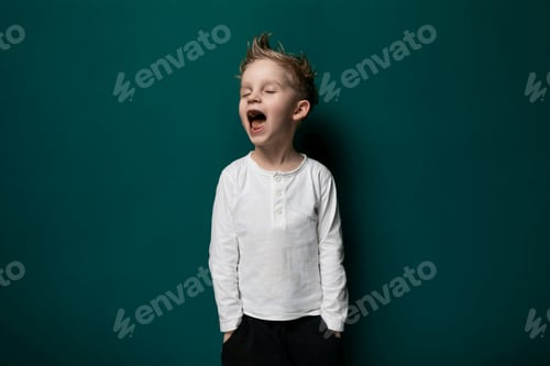 Preview: Little Boy Standing With Mouth Open