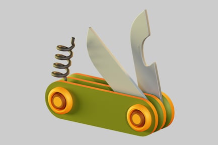 Preview: Pocket knife with tools green