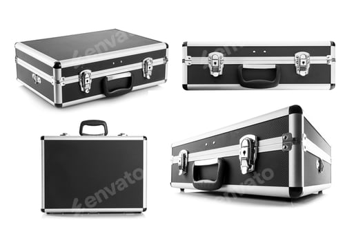 Preview: Metal briefcase isolated on white background