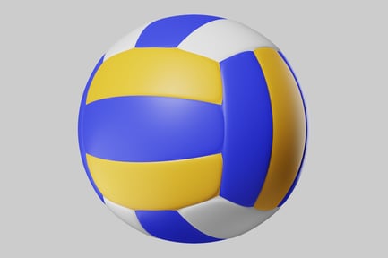 Preview: Regulation Volleyball - Blue, Yellow, and White