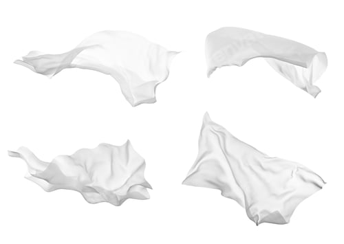 Preview: Abstract Flowing White Cloth on White Background