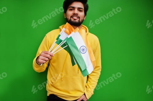 Preview: Asian man with flag