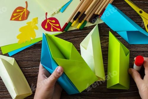 Preview: Pencil Holder the new school year on wooden table. Welcome back to school.
