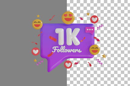 Preview: 1K Followers 3D Icon