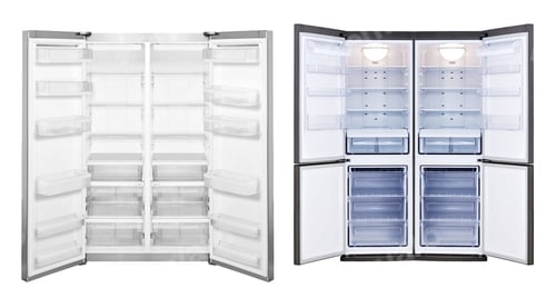 Preview: modern refrigerators with open doors