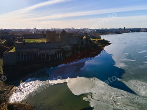 Preview: Aerial view of the Akkerman fortress in Belgorod-Dniester, Ukraine in winter