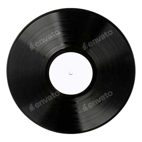Preview: Black vinyl record close up isolated