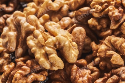 Preview: Extreme close up picture of walnuts.