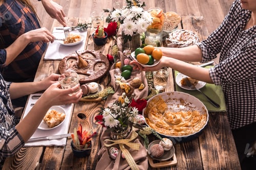 Preview: Home Holiday friends or family at the festive table