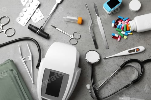 Preview: Medical Equipment for Diagnosis on Gray Surface