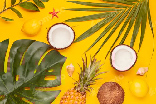 Preview: Tropical leaves top view