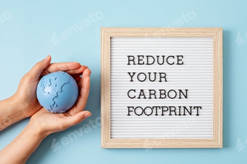 Preview: Letter board with text reduce your carbon footprint