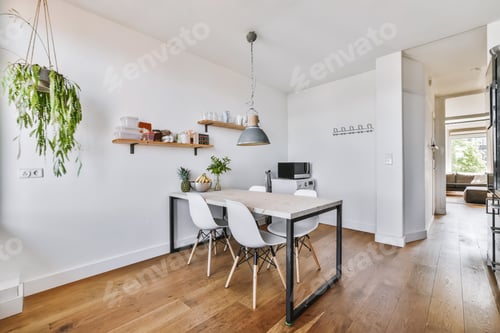 Preview: A pleasant dining area and a hanging lamp