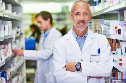 Preview: Your wellness is my main priority. Portrait of a confident mature pharmacist working in a pharmacy.