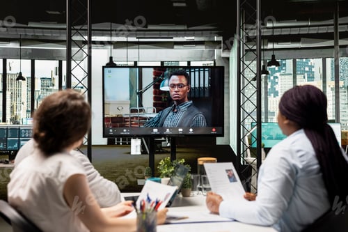 Preview: Recruiters conducting an online video interview with a candidate