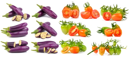 Preview: set of cherry tomatoes isolated on white background