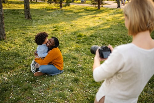 Preview: Mother and son posing for outdoor portrait session