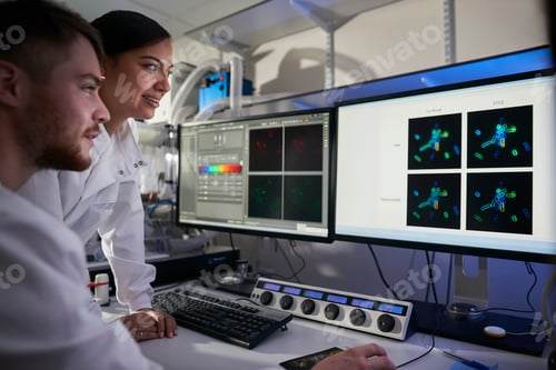 Preview: Scientists in laboratory using computer