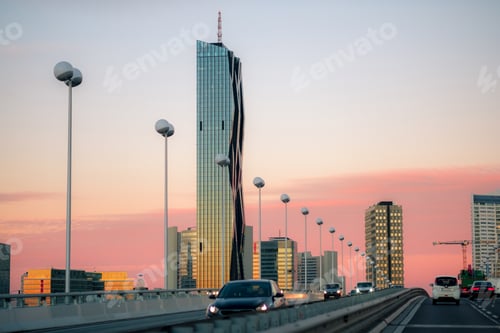 Preview: Panoramic top view on Vienna buildings