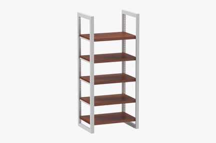 Preview: Freestanding Wooden Shelving System with Metal Frame