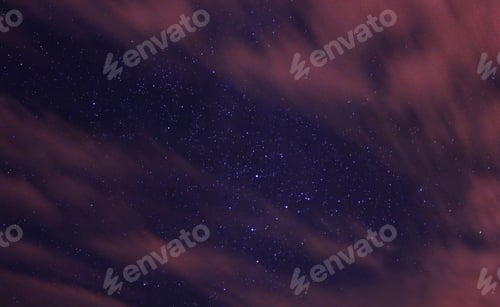 Preview: Low angle shot of a starry purple sky