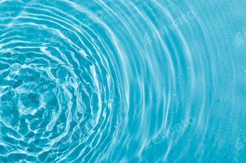 Preview: drops on water with circles on a blue background