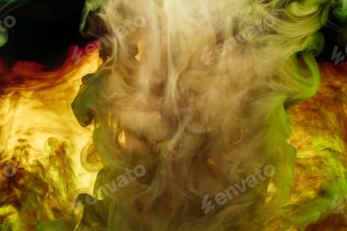 Vista previa: full frame of yellow paint splashes and swirls