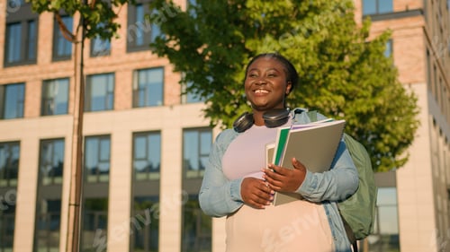 Preview: African American woman university college academy campus student teen girl high school schoolgirl