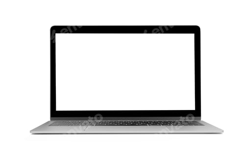 Preview: Isolated laptop with empty space on white background