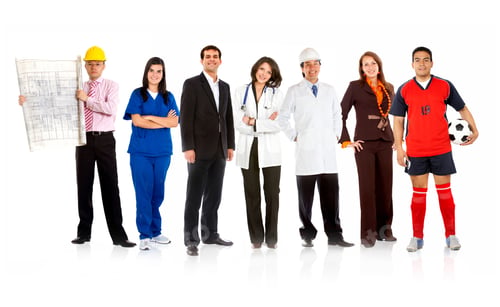 Preview: Group Of People With Different Professions Isolated Over A White Background
