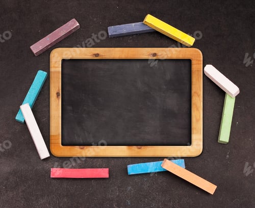 Preview: Chalk blackboard with colorful chalk
