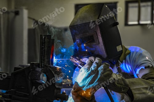 Preview: Closeup shot of a person doing a metal welding