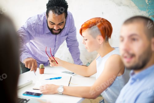 Preview: Young people working in the grunge office