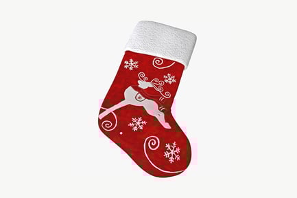 Preview: Christmas stocking with reindeer motif and snowflake pattern