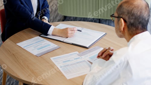 Preview: A businessman selling to elderly people