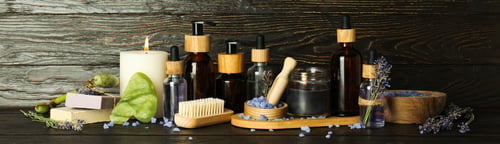 Preview: Concept of skin and face care, lavender cosmetic