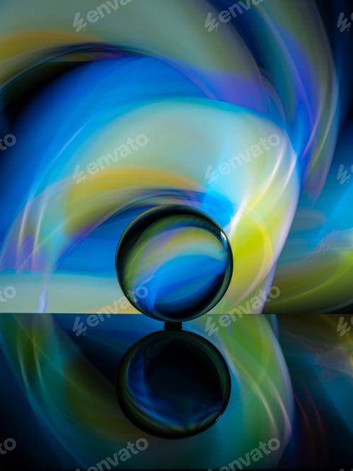 Preview: Abstract Light Painting with Glass Sphere Reflection