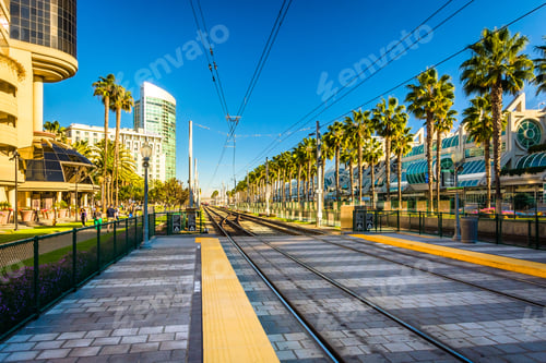 Preview: Railroad Tracks Near The Convention Center, In San Diego, California.